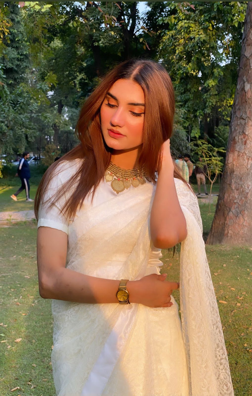 Floral Net Saree