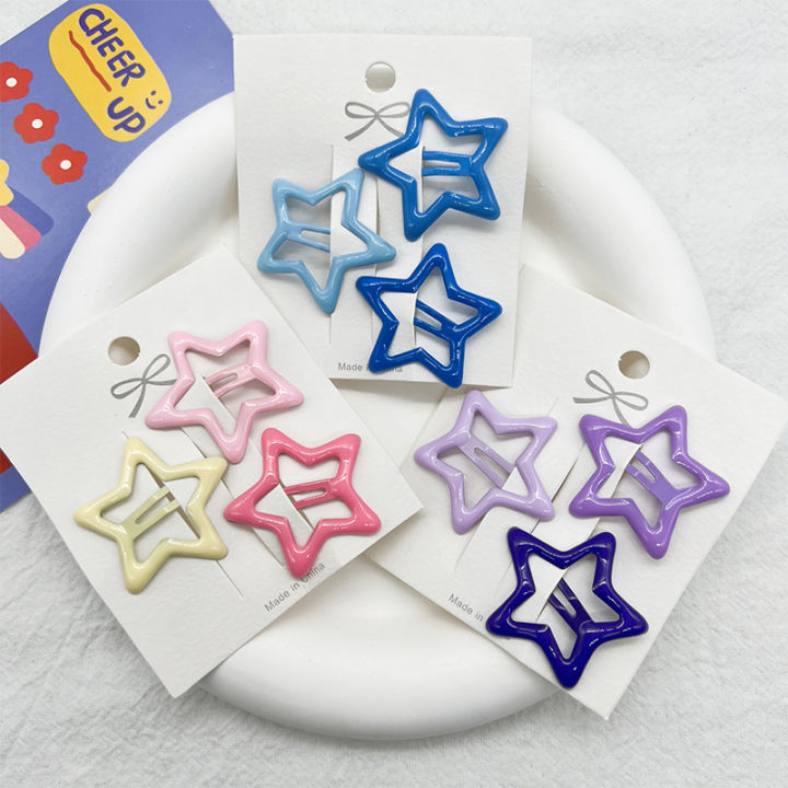 Cute colorful Star Shape Metal Hair Clips