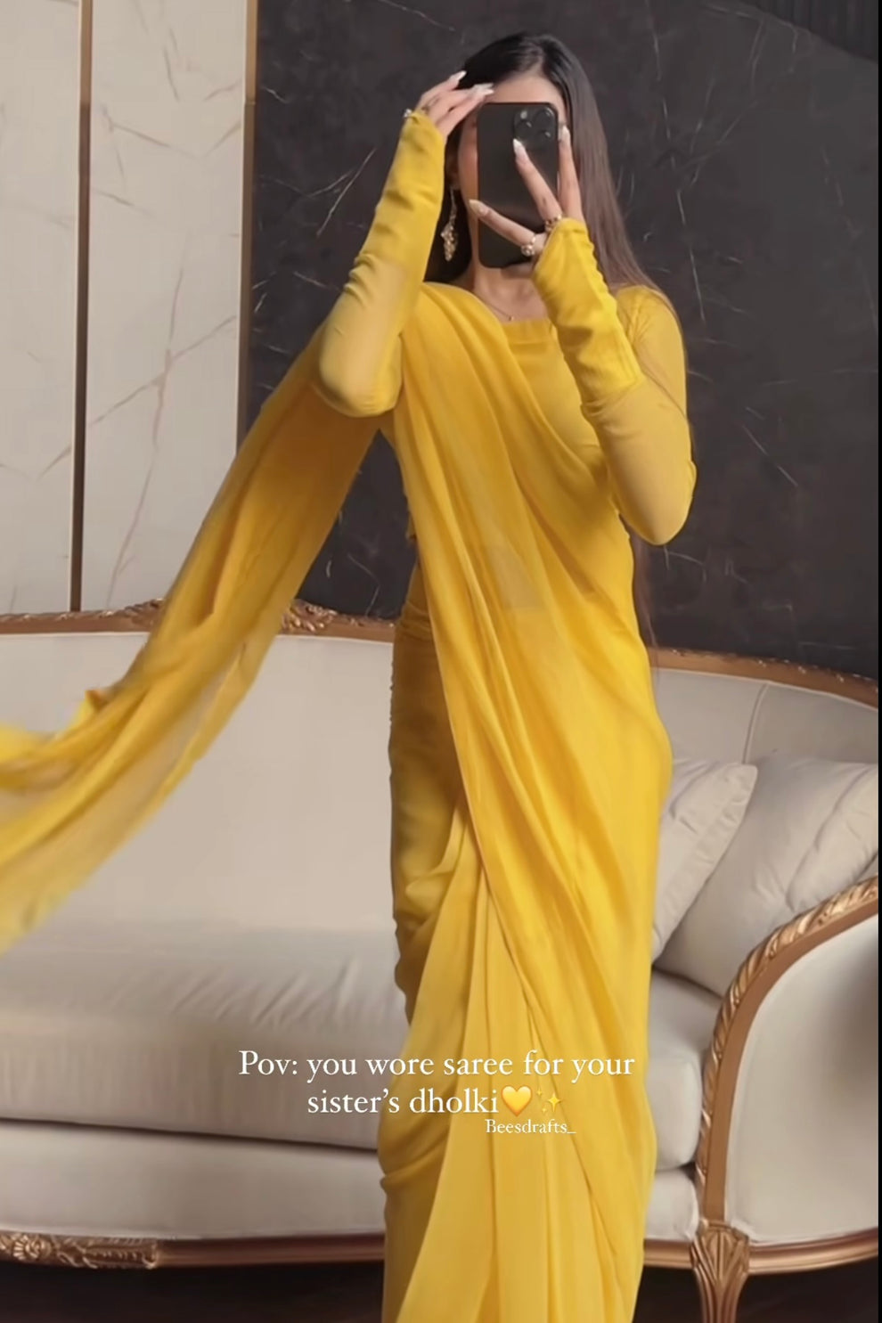 Lemon Colour Saree