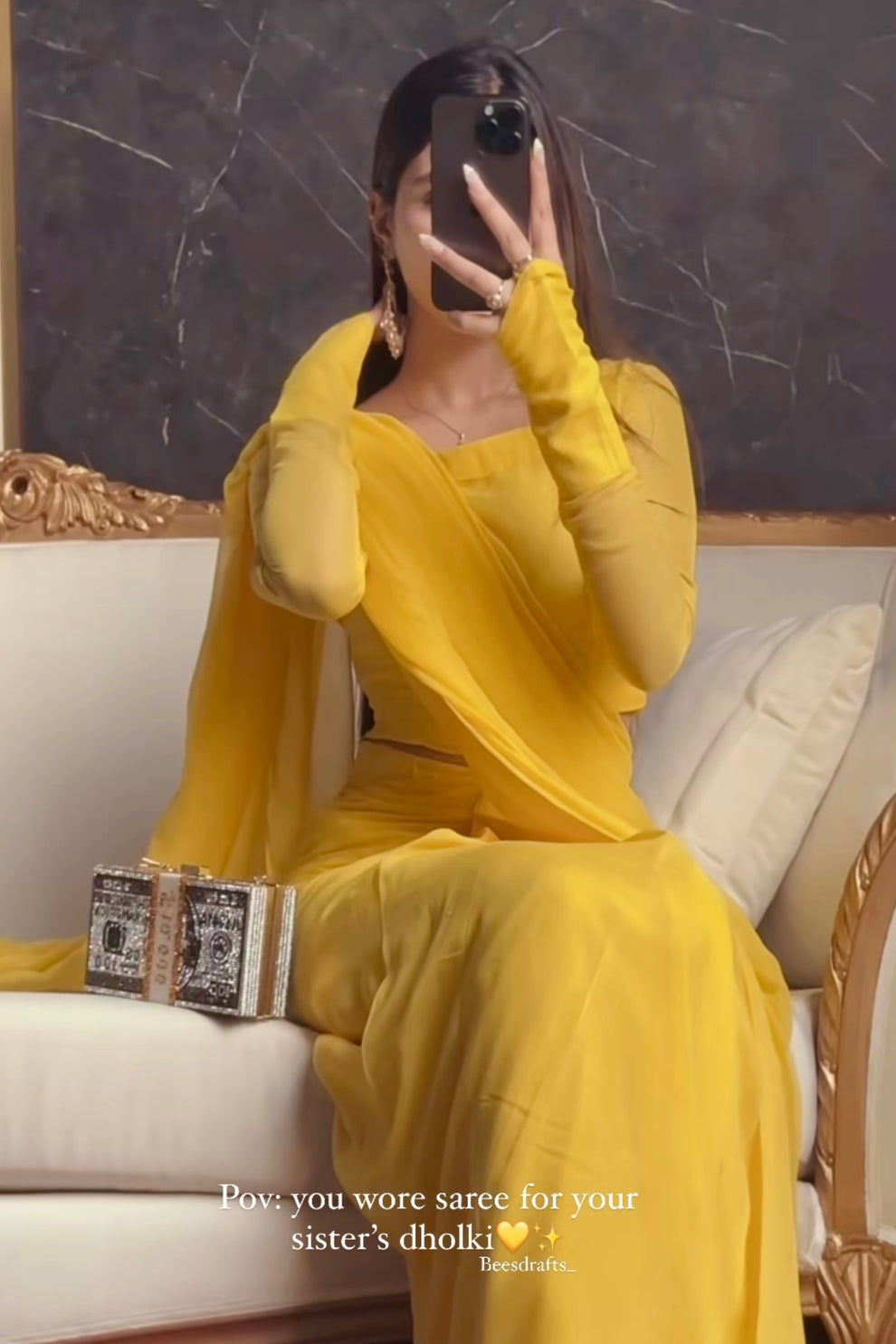 Lemon Colour Saree