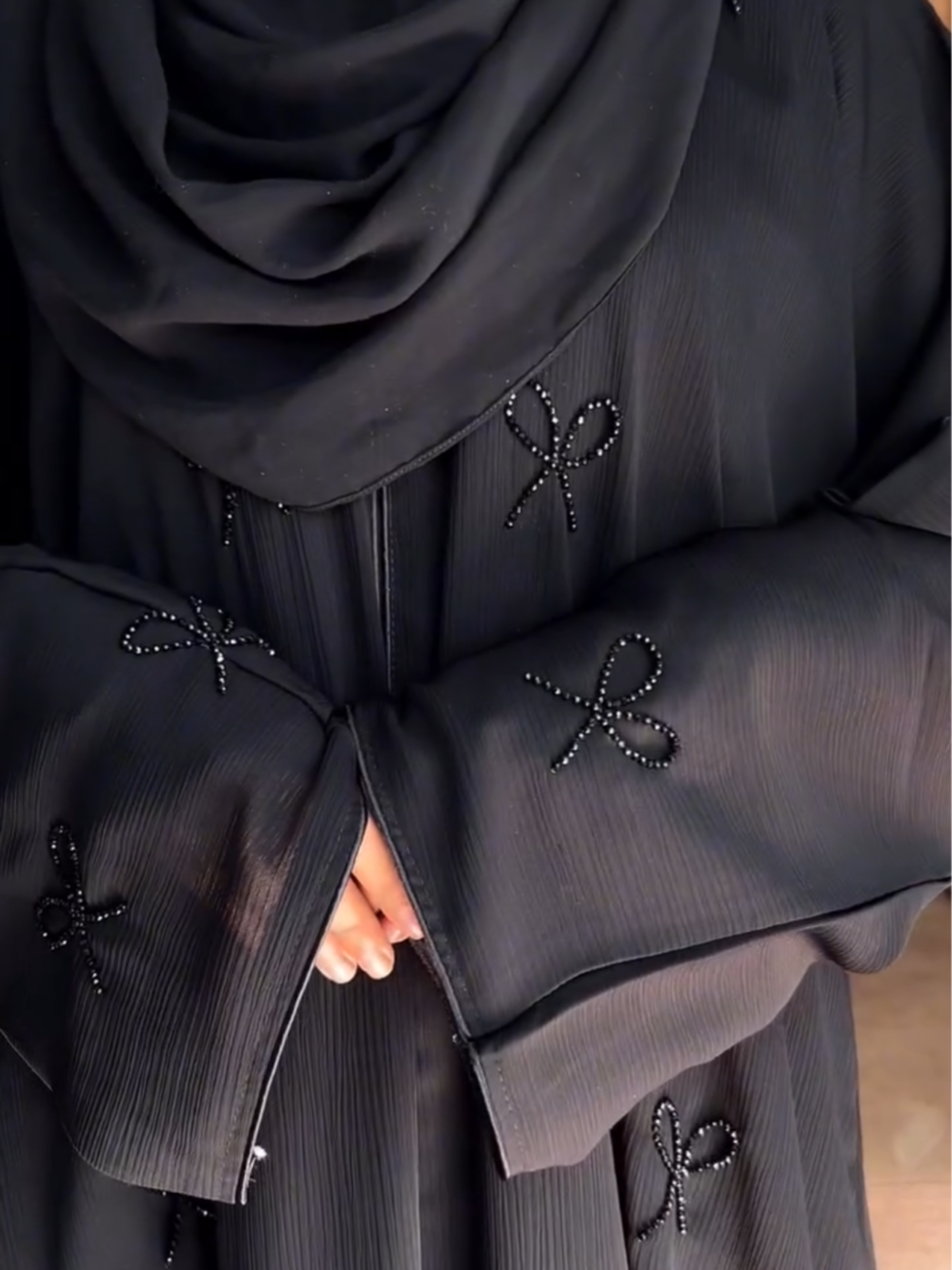 Premium Handwork Bow Abaya