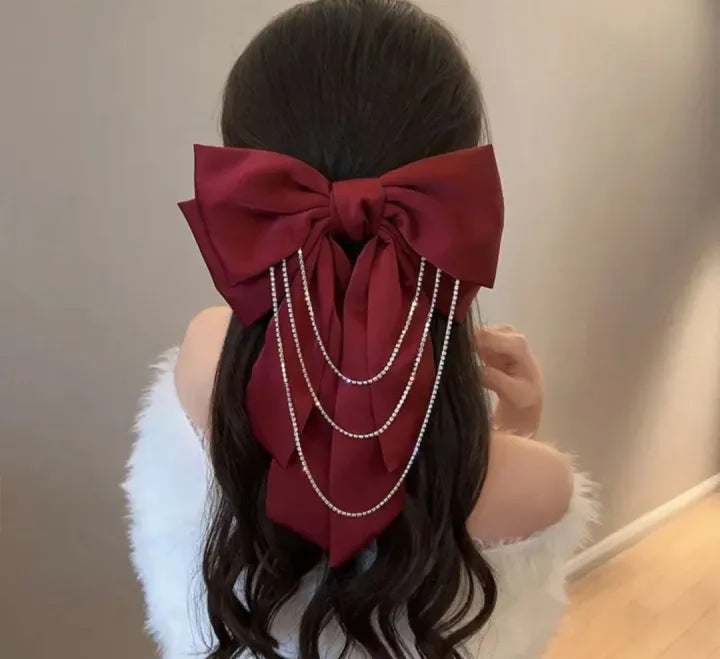 SILK bow hair clip