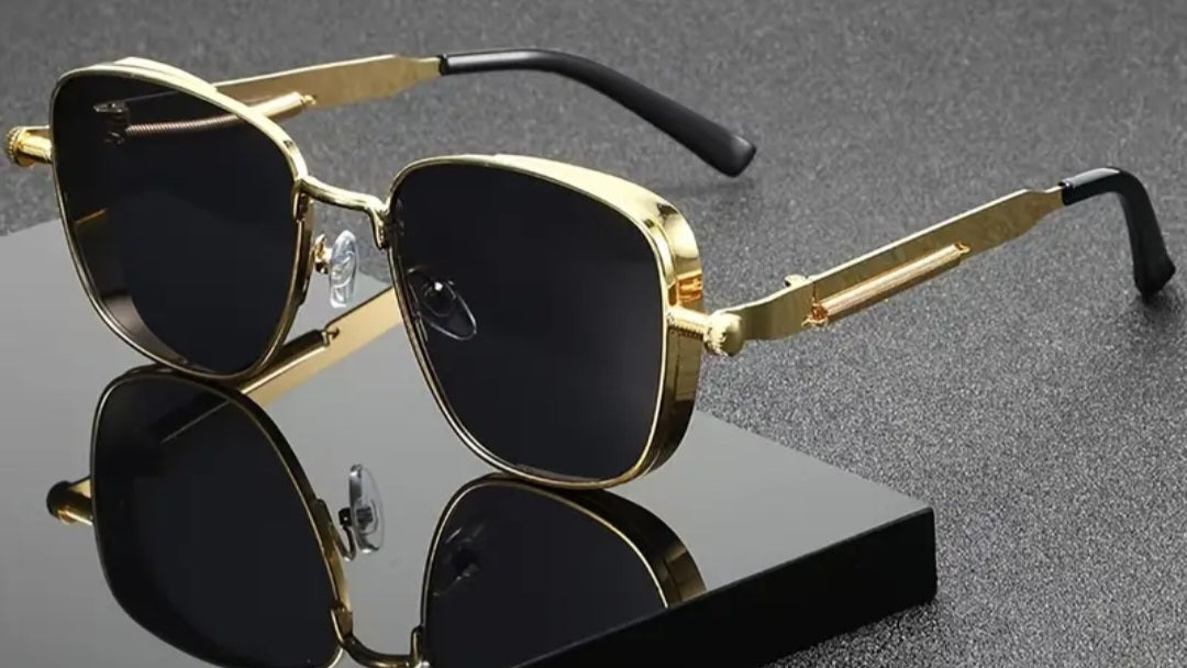 Retro Steampunk Silvery Square Metal Frame Glasses