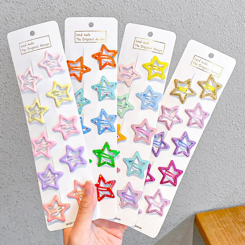 Cute colorful Star Shape Metal Hair Clips