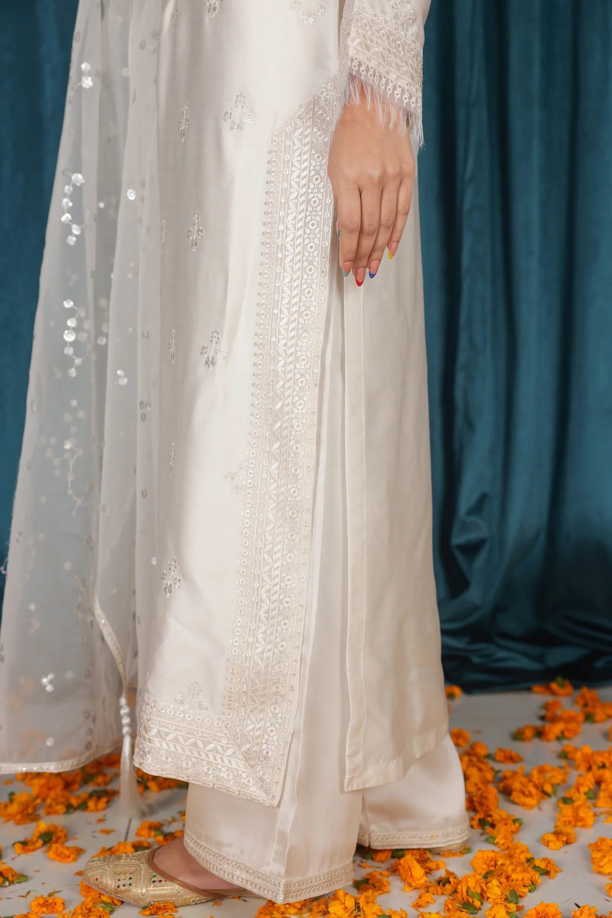 3 Piece Cotton Embroidered Dress