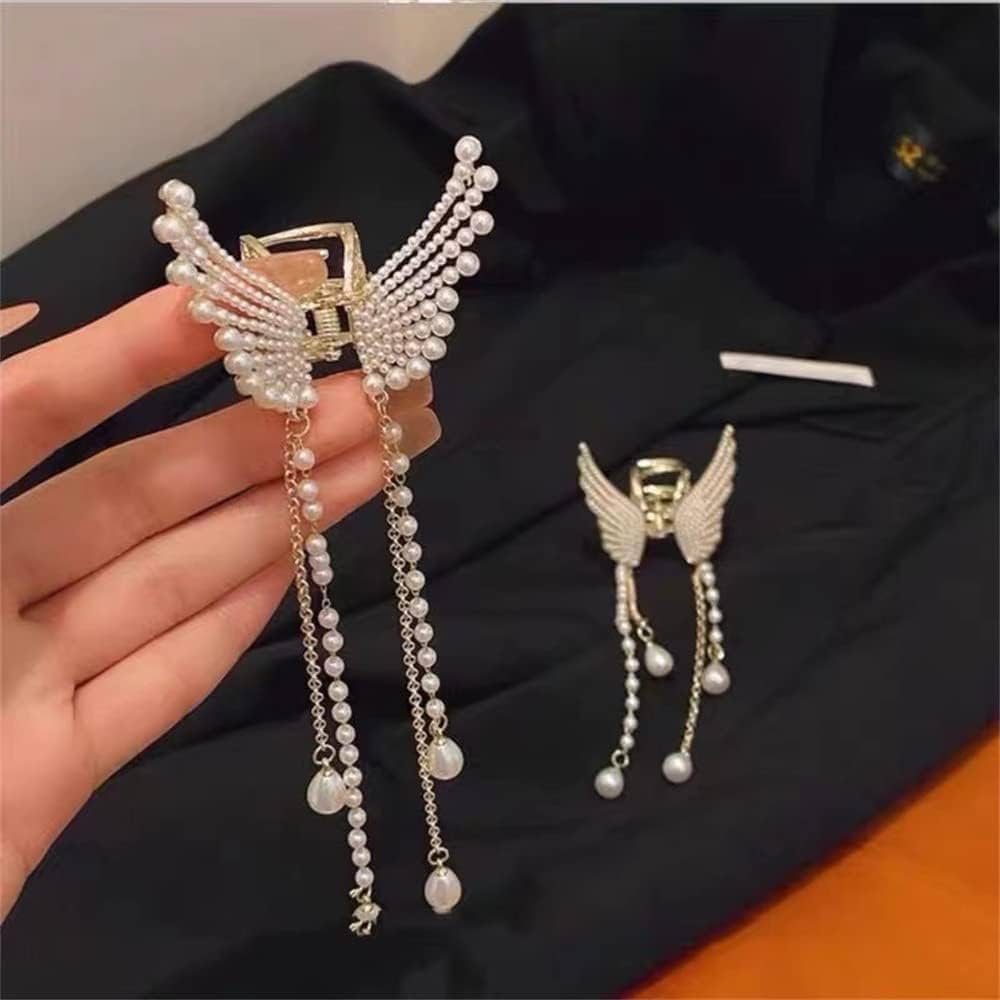 New Fashion Butterfly Pearl Tassel Hair Clip