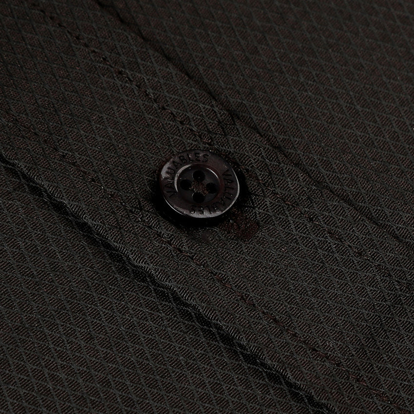 Valuable Men's Formal Dobby Shirt - Dark Brown