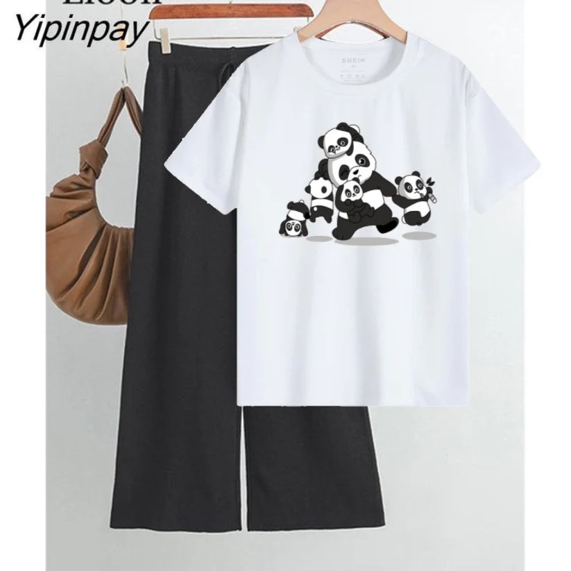 Casual Comfy T-Shirt & Wide-Leg Pants Set