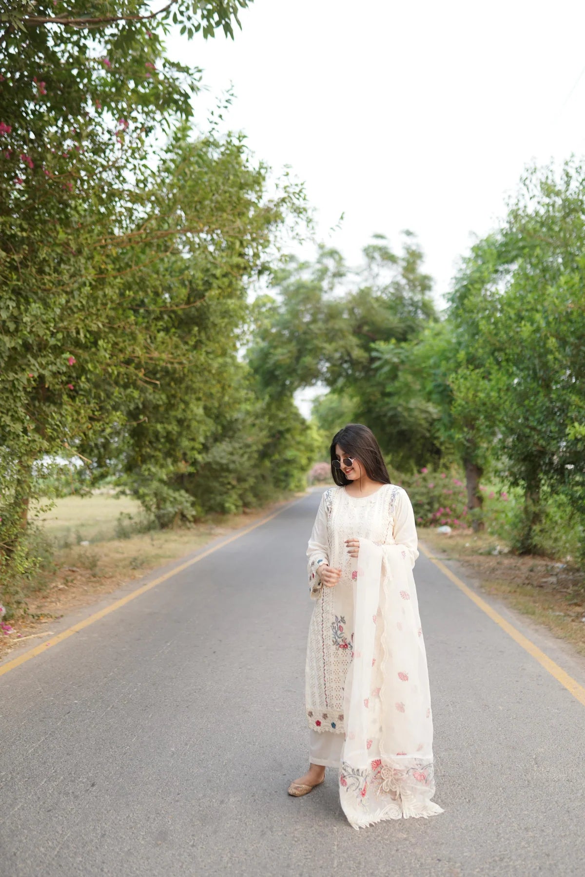3 Piece Embroidered Chicken Kari Cotton Suit