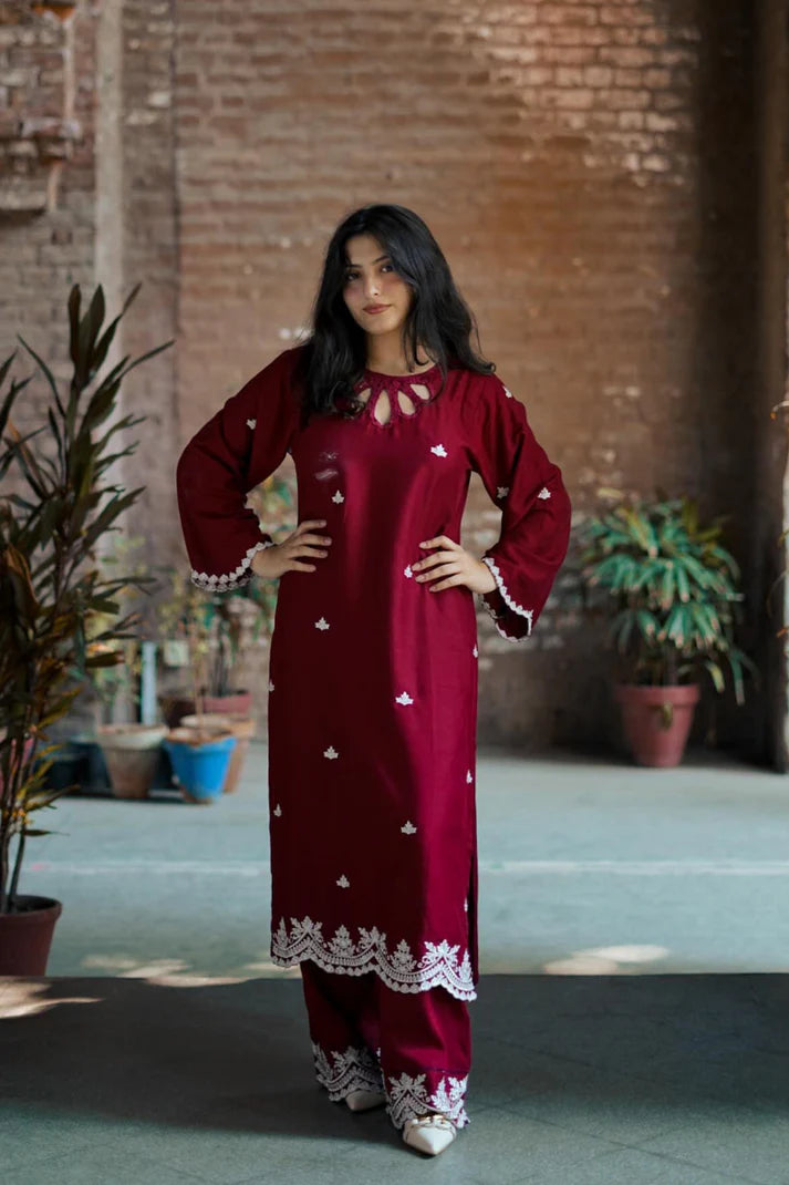 Embroidered 3 PC Suit