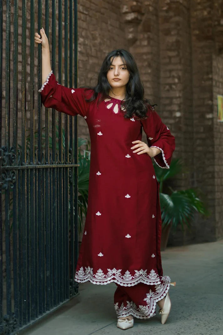 Embroidered 3 PC Suit