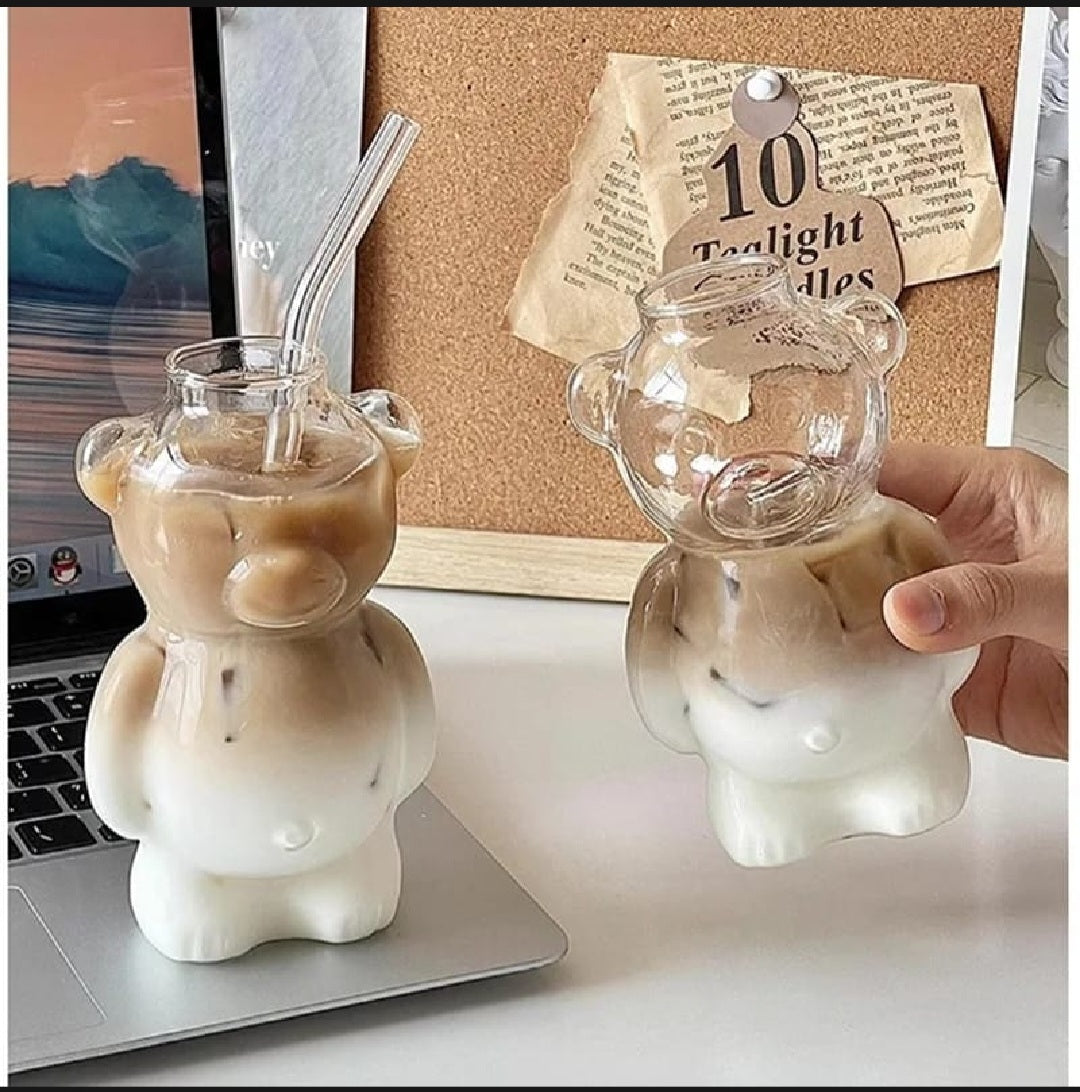 Transparent Bear Coffee Mug Drinkware, Wooden & Plastic lid