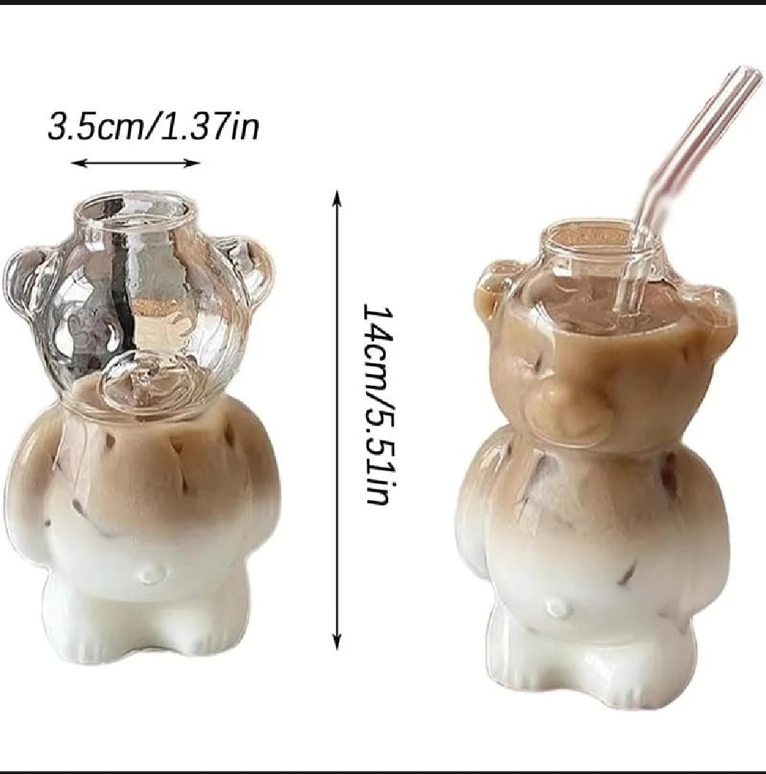 Transparent Bear Coffee Mug Drinkware, Wooden & Plastic lid