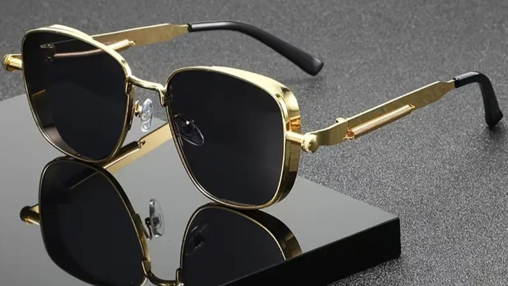 Retro Steampunk Silvery Square Metal Frame Glasses