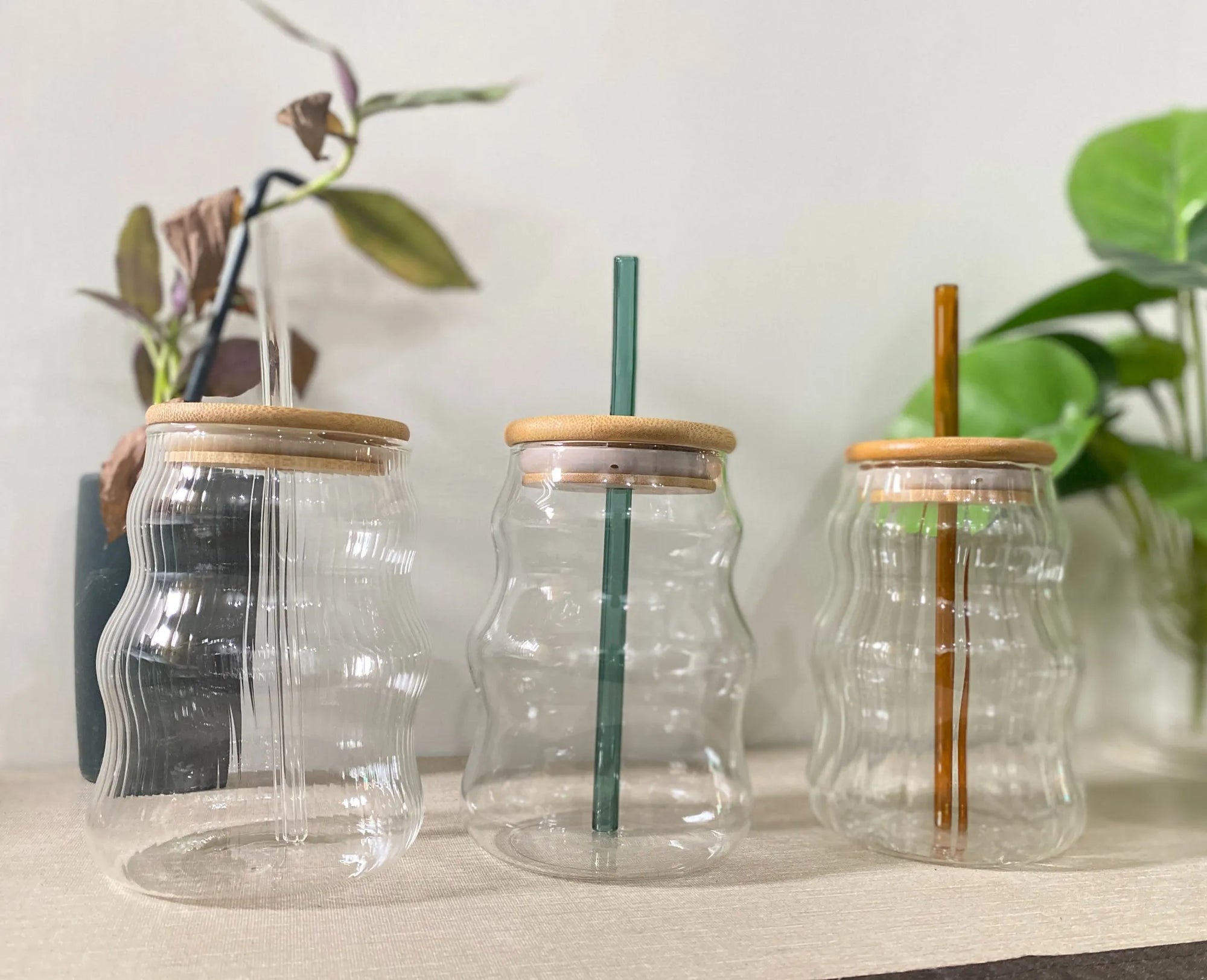 Transparent Coffee Mug Drinkware, Wooden & Plastic lid